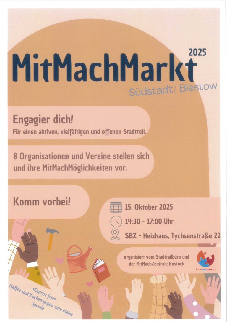 Plakat der Veranstaltung Mitmachmarkt am 15.10.2025