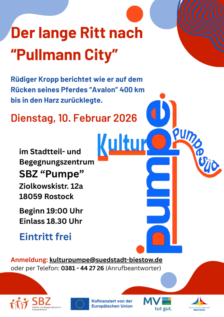 Plakat der Veranstaltung der Kulturpumpe Süd