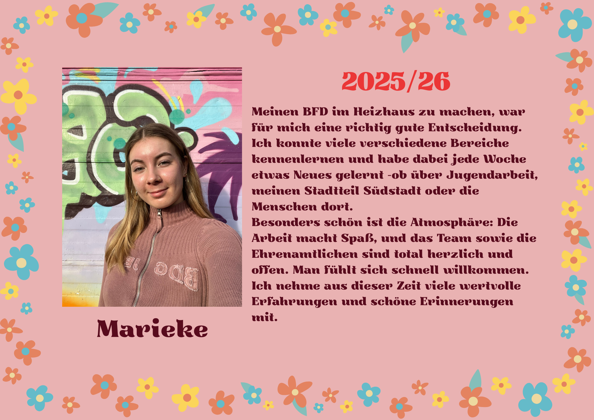 Selbstvorstellung der Bufdine Marieke