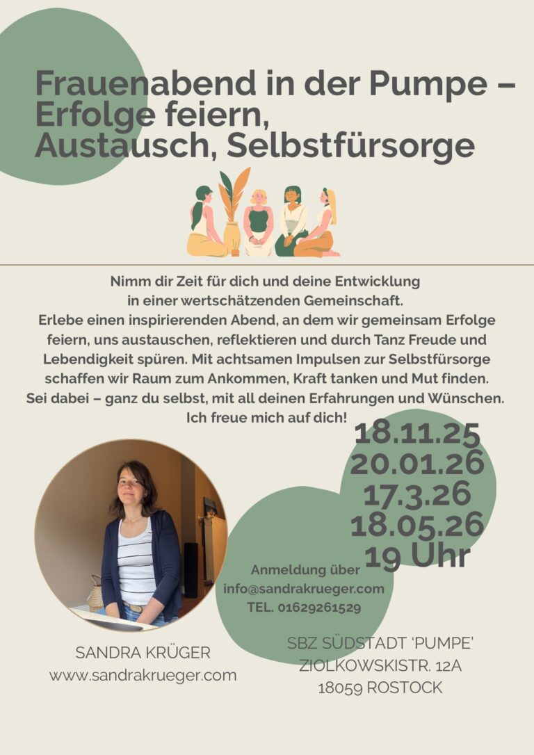 Plakat der Veranstaltungsreihe Frauenabend in der Pumpe