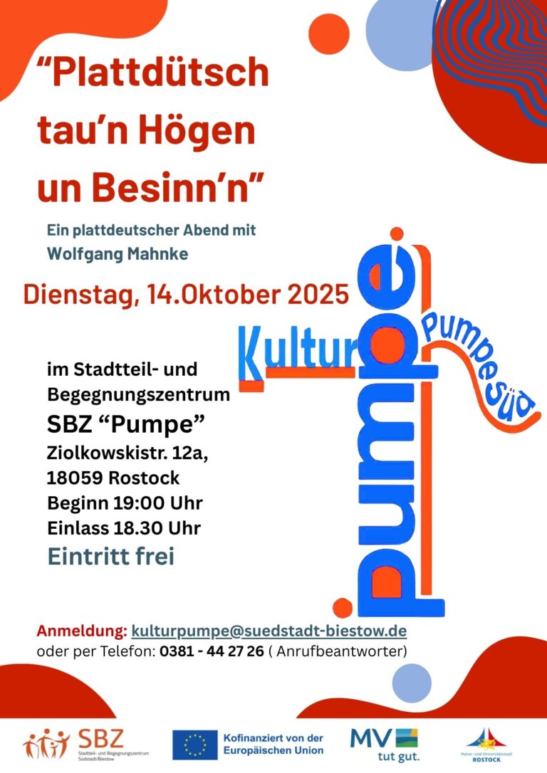 Plakat zur Veranstaltung Kulturpumpe Süd