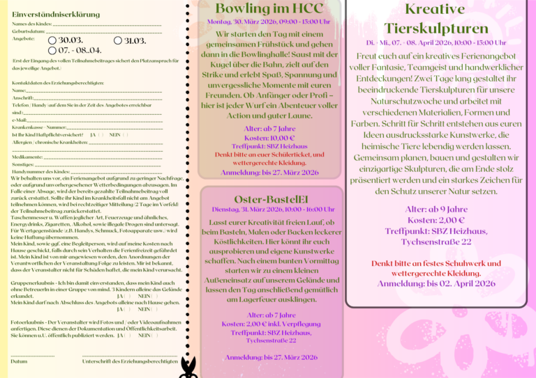 Plakat Osterferien 2026 Rückseite