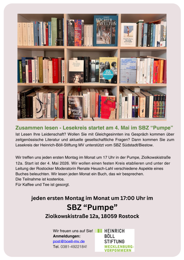 Plakat Lesekreis im SBZ Pumpe