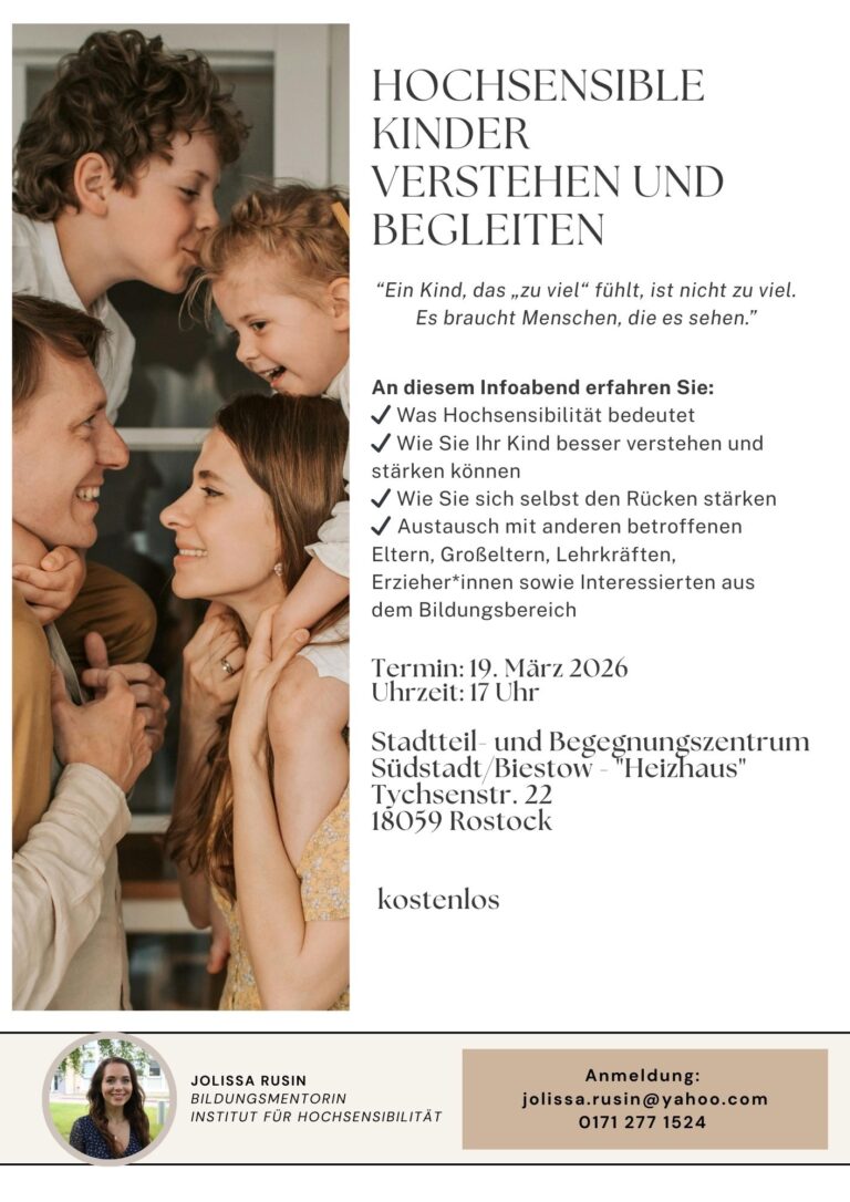 Plakat zur Infoveranstaltung zum Thema hochsensible Kinder