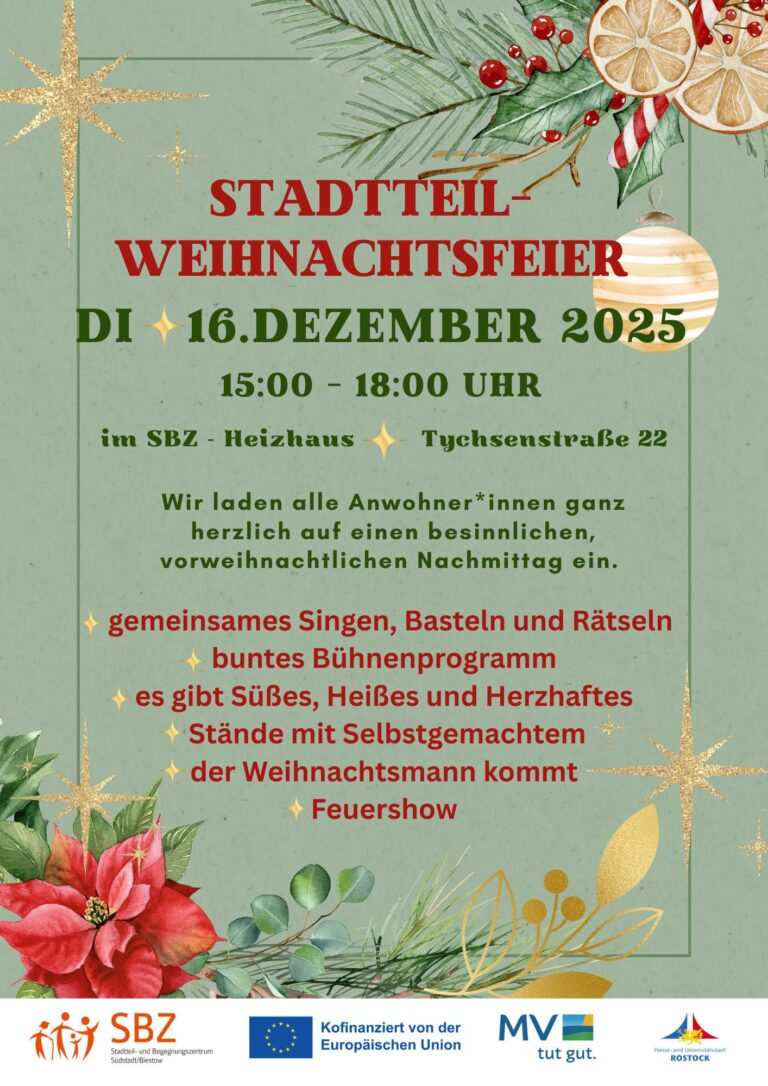 Plakat der Stadtteilweihnachtsfeier 2025