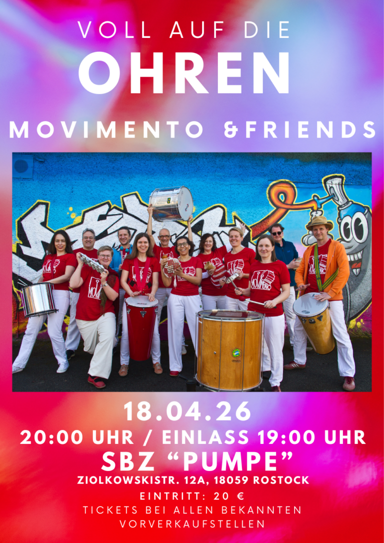 Plakat Movimento and friends in der Pumpe