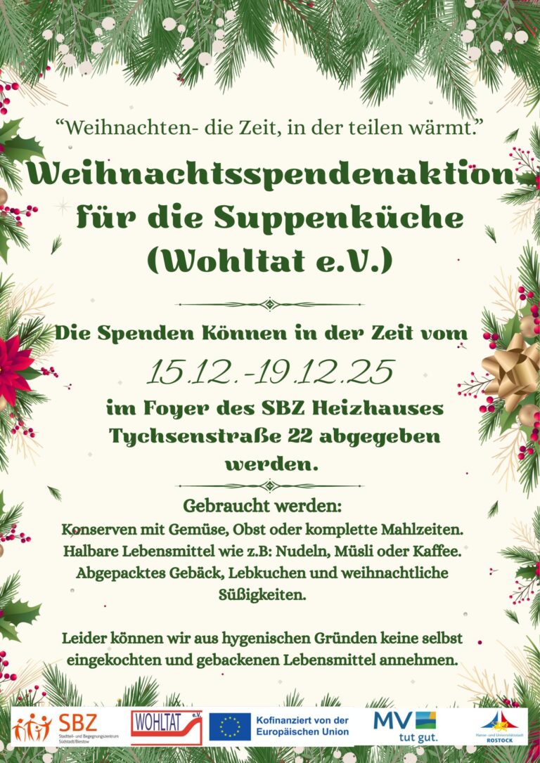Plakat der Weihnachtsspendenaktion 2025